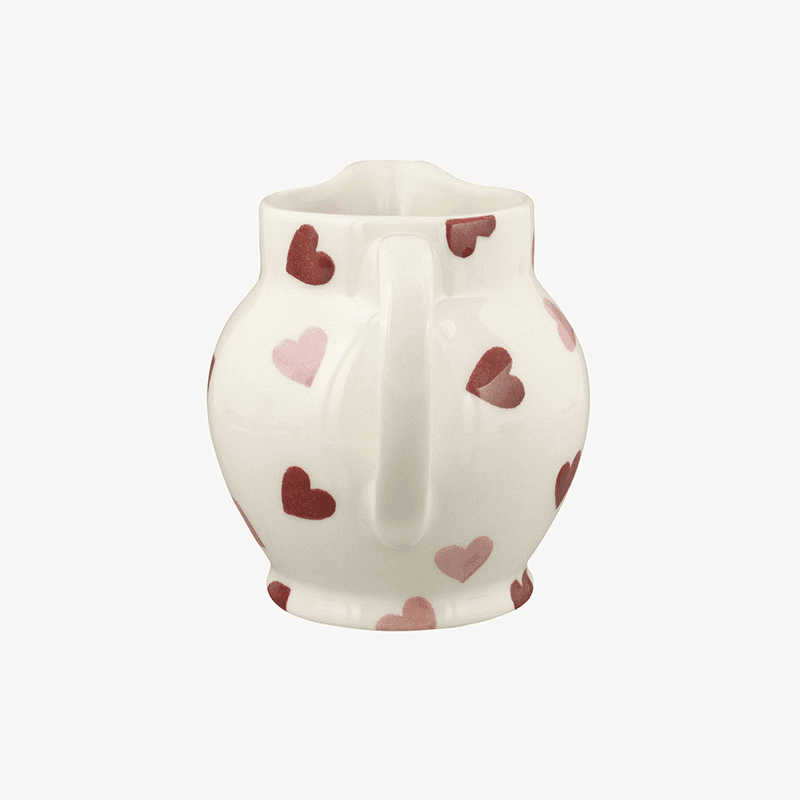 Pink Hearts Jug, Cream
