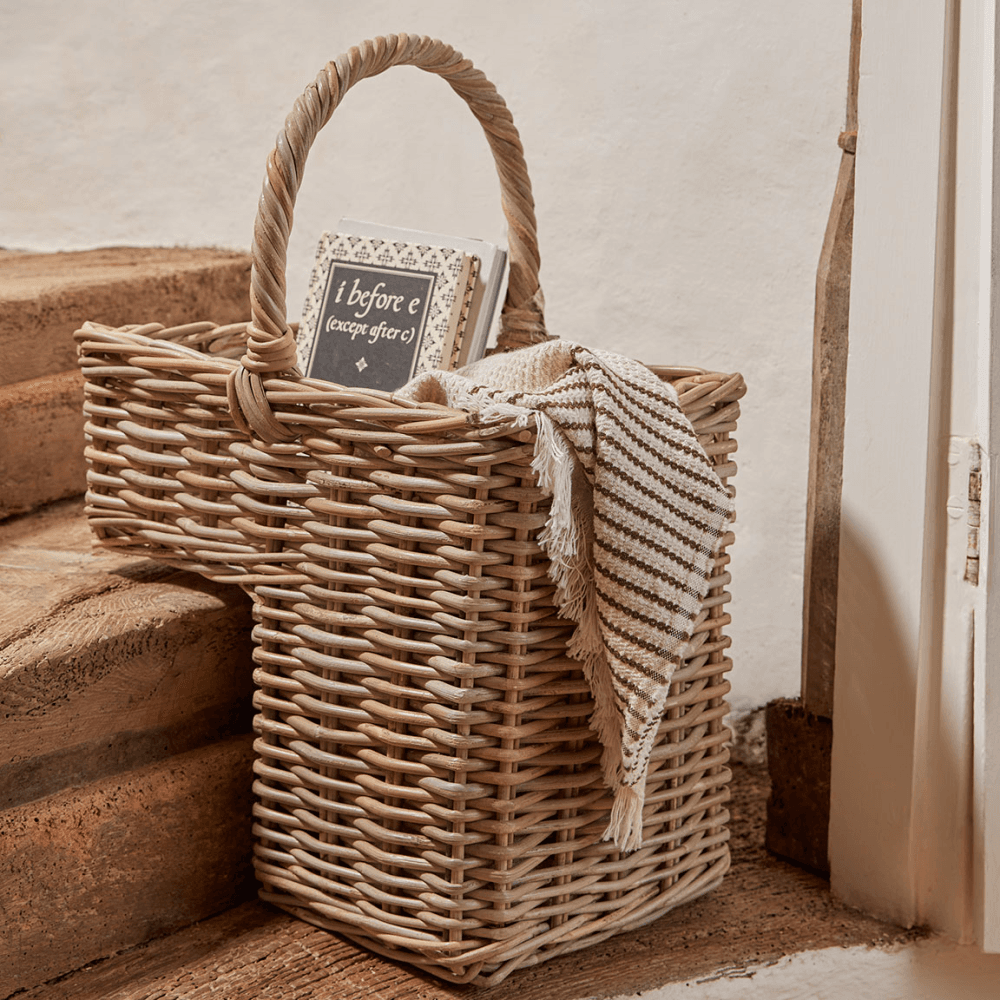 Rattan Rattan Stepped Basket, Natural