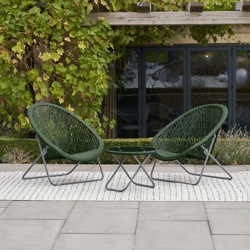 Tobs Outdoor Foldable Loungers Set, Green