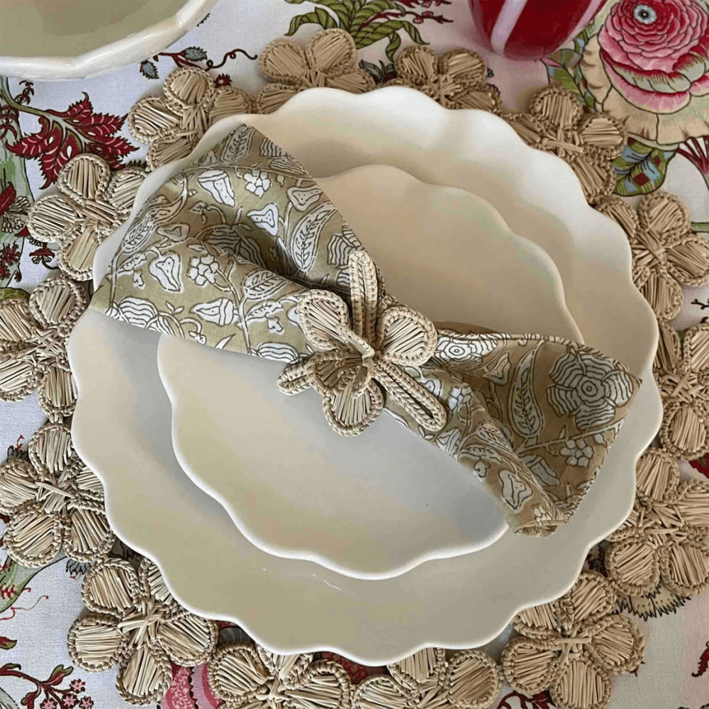 Scalloped Charger Plate, Cream