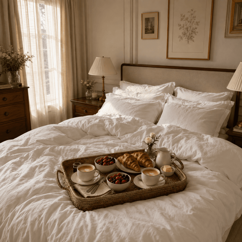 Honeymoon breakfast in bed for two