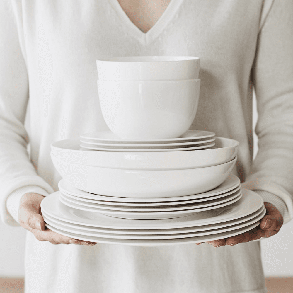Symons 12 Piece Dinner Set, White Bone China