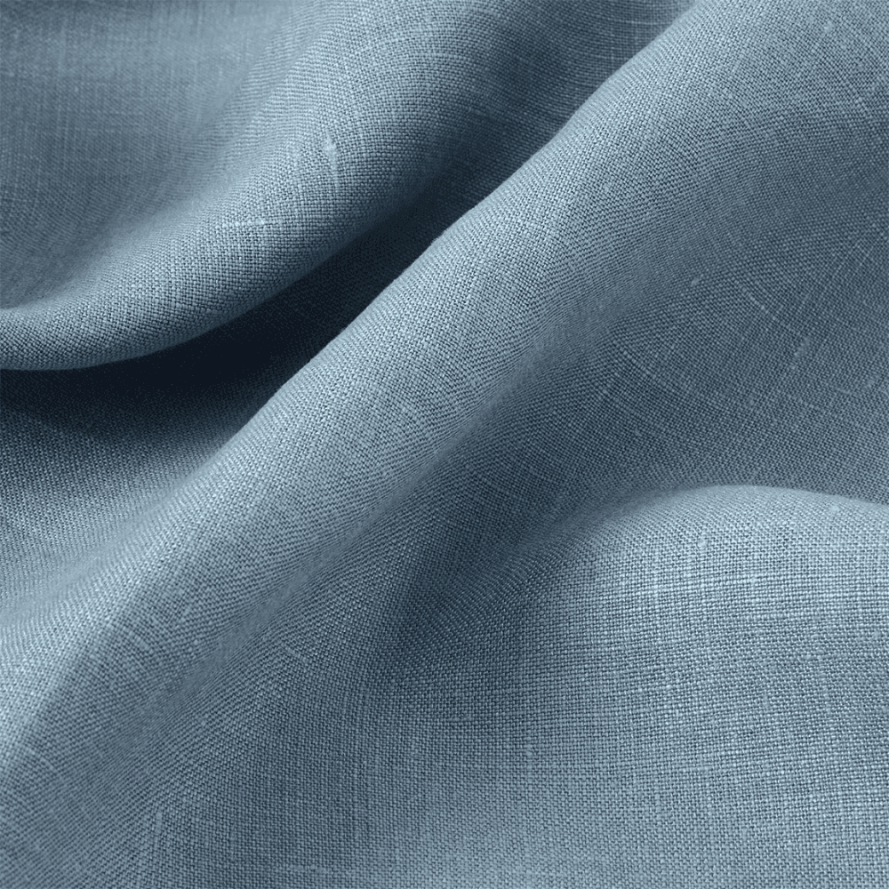 Linen Blend Fitted Sheet, Dusk Blue