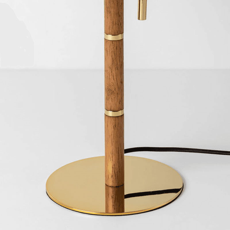 Disk Table Lamp, Brass & Wood