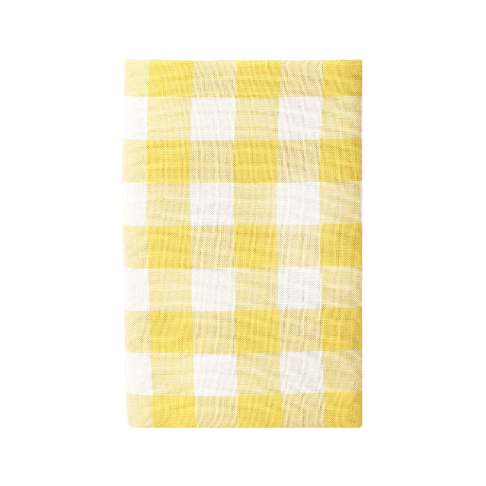 Bon appetit Gingham Fabric Tablecloth, Yellow