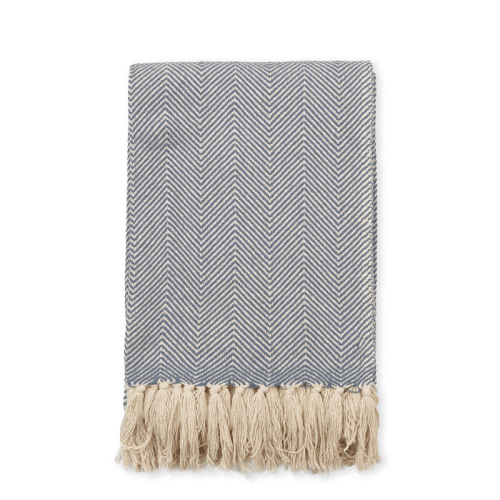 Image showing the AlvingtonHerringbone Throw, Steel Blue product.