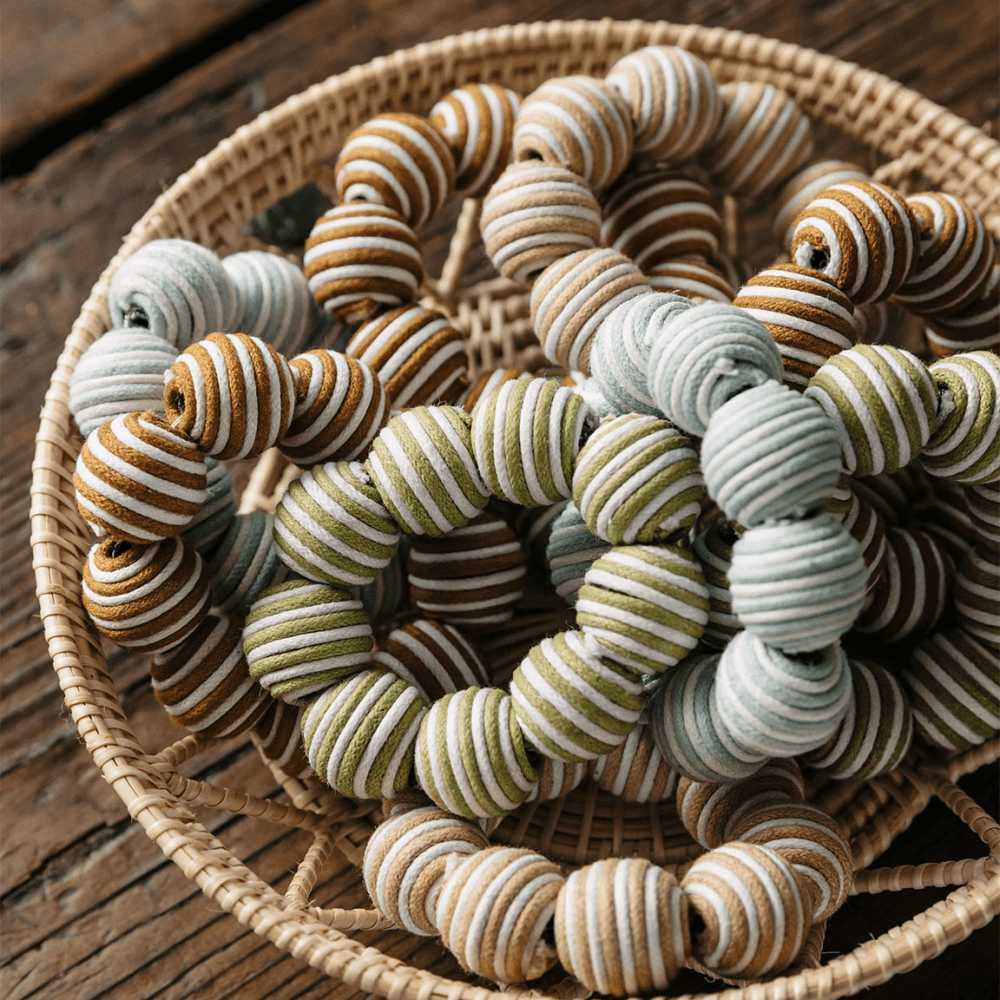 Striped Set of 4 Napkin Rings