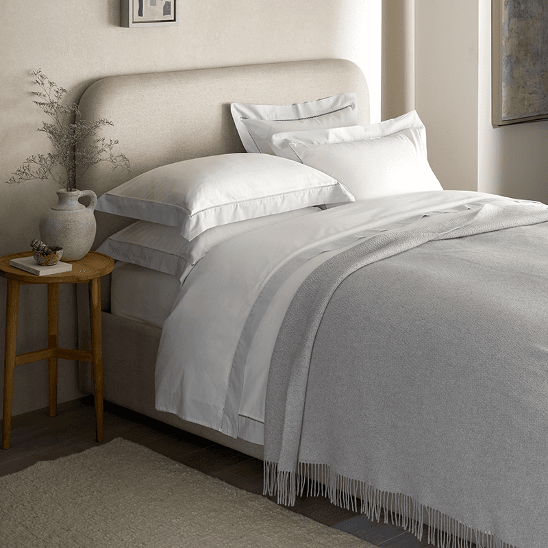 Chepstow Cashmere Blend Throw, Grey