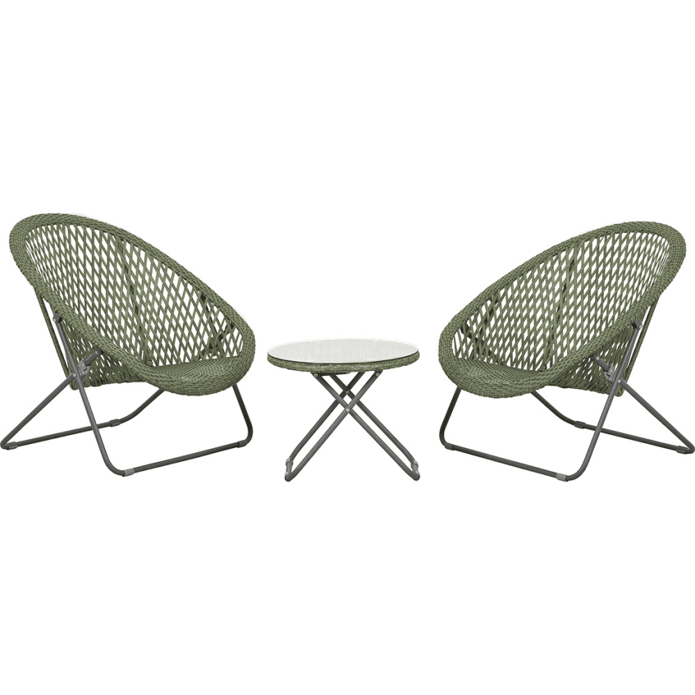 Tobs Outdoor Foldable Loungers Set, Green