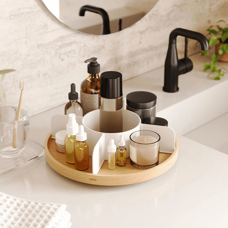 Bellwood Lazy Susan, White / Natural