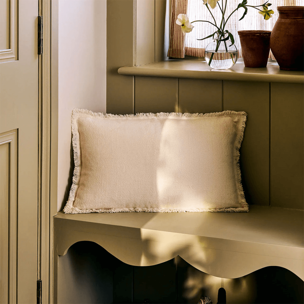 Saddlewood Cushion, Ivory