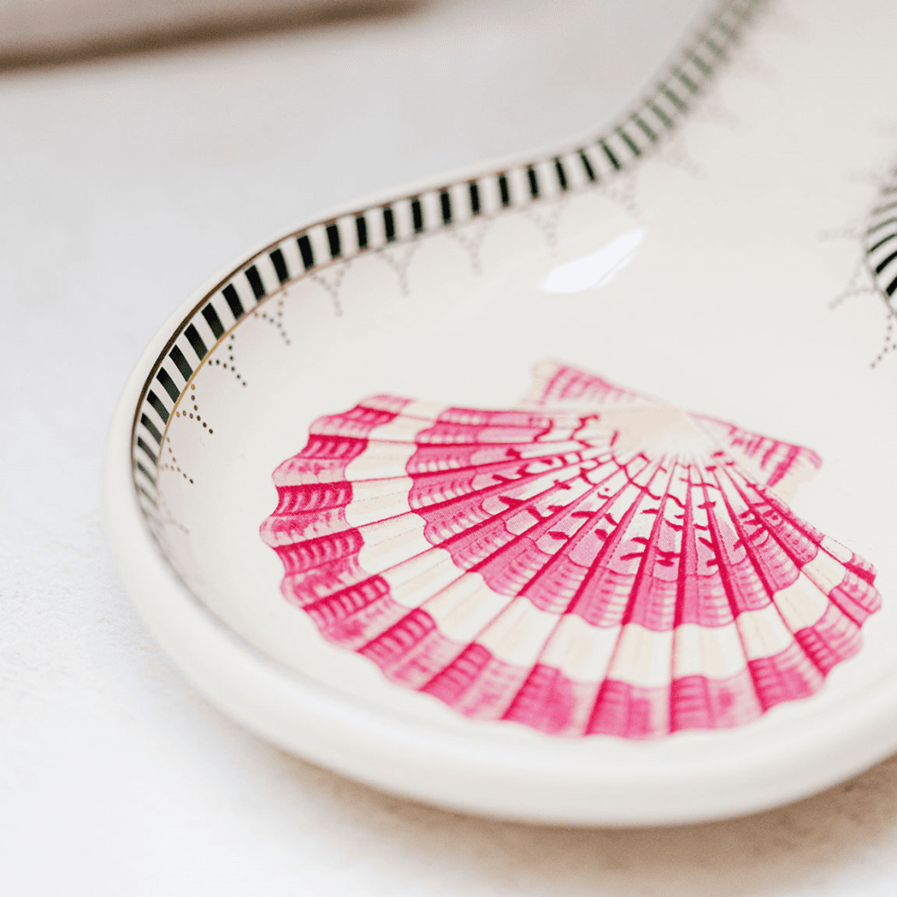 Shell Spoon Rest, Pink & White