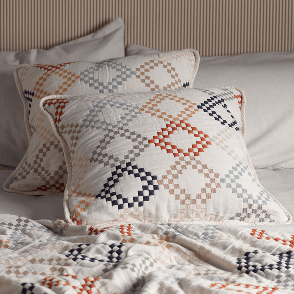 Jolene 100% Cotton Quilted Cushion Cover, Multi