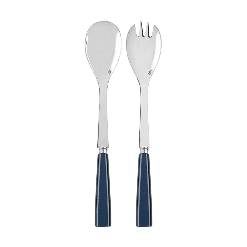 Icone 2 Piece Salad Serving Set, Steel Blue