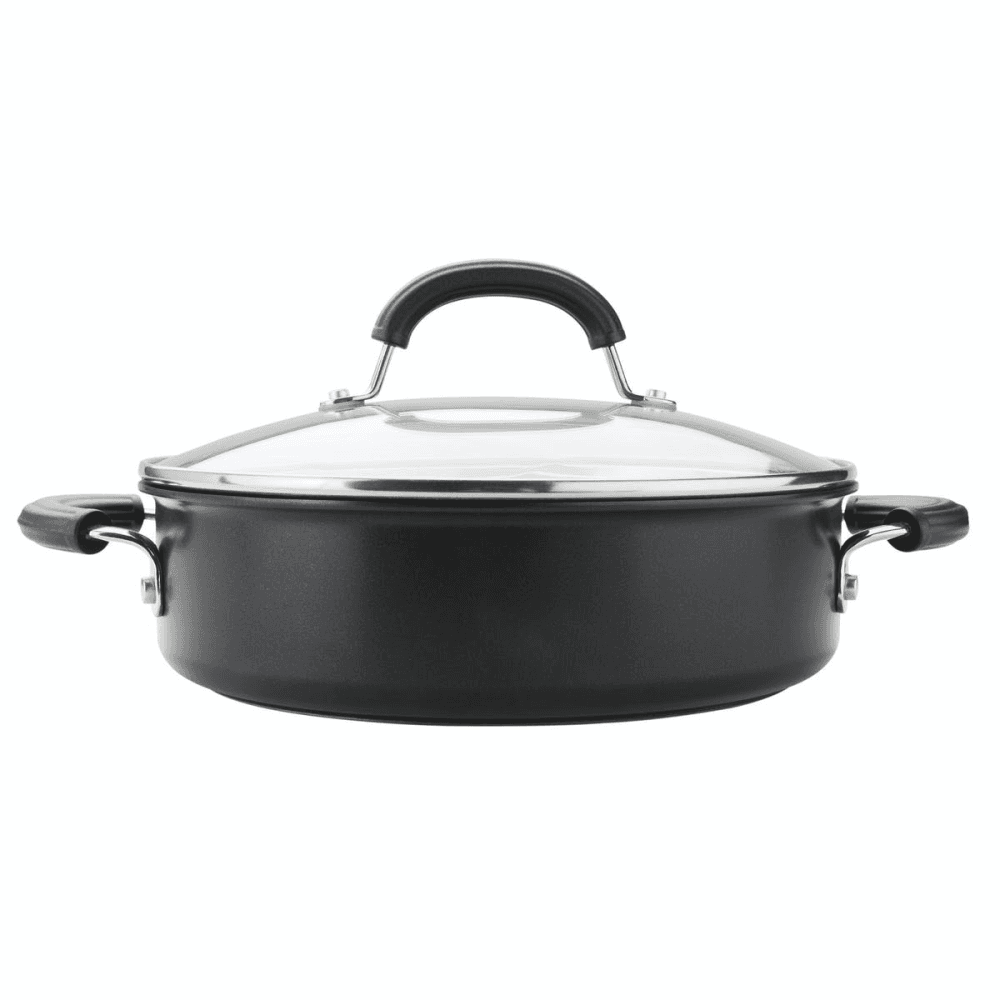 Total Anodised Non-Stick Covered Sauteuse, Black