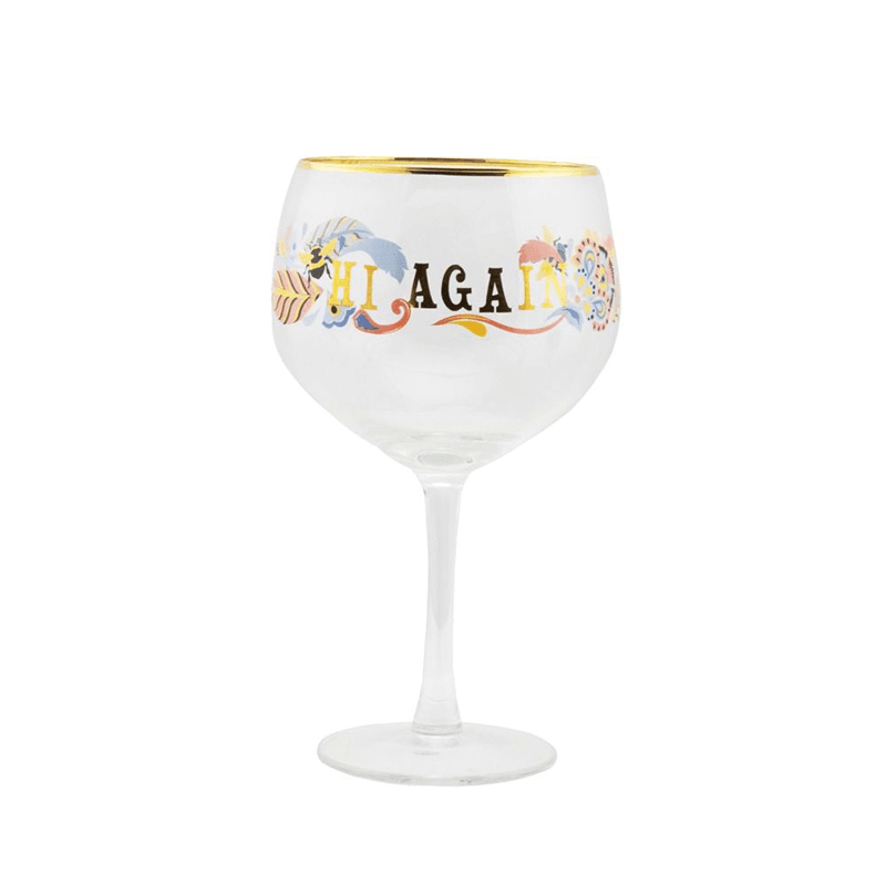 Hi Again Gin Glass, Gold