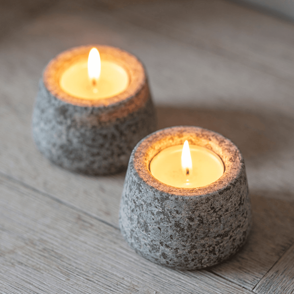 Ramsden Set of 2 Tealight Holders, Natural