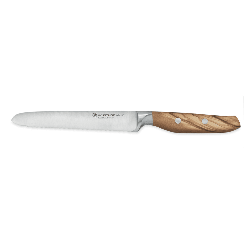 Amici Serrated Utility Knife, Brown