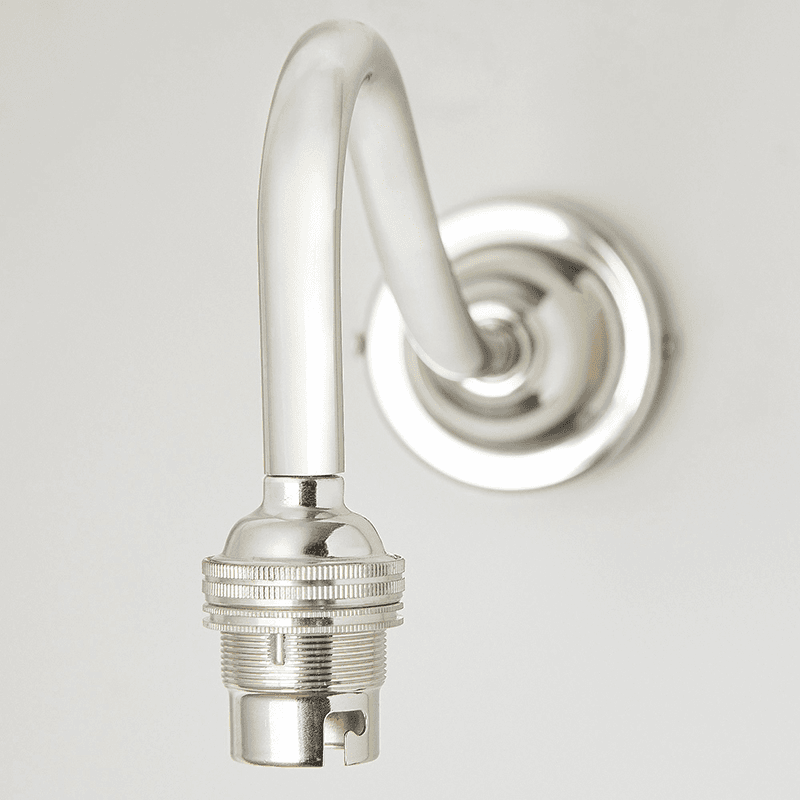 Swan Wall Light Fixture Only, Antique Silver