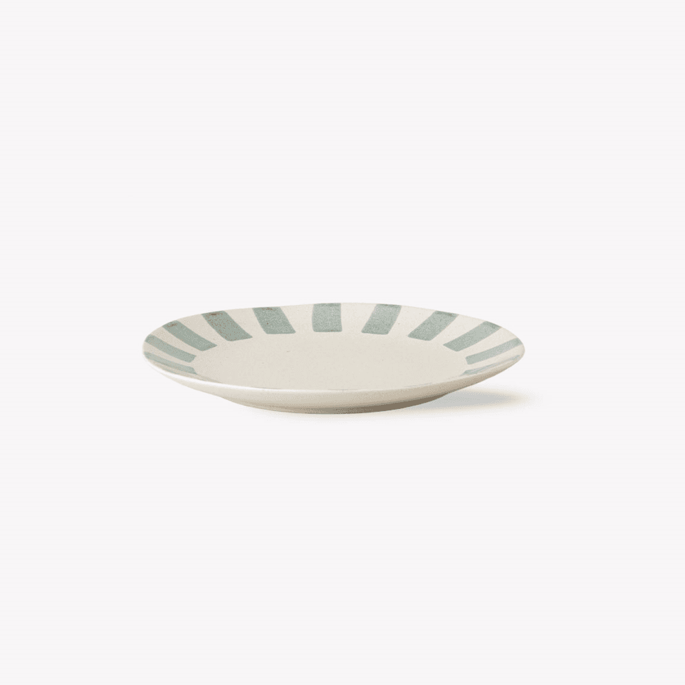 Cranwell Stripe Edge Side Plate, Fern