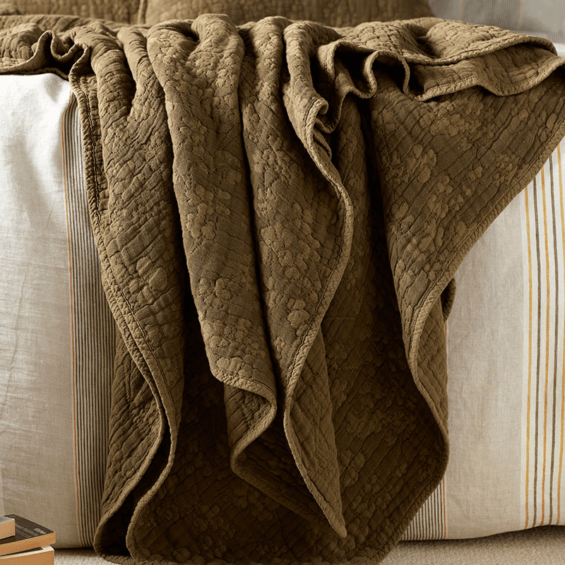 Clover Throw, Dark Olive
