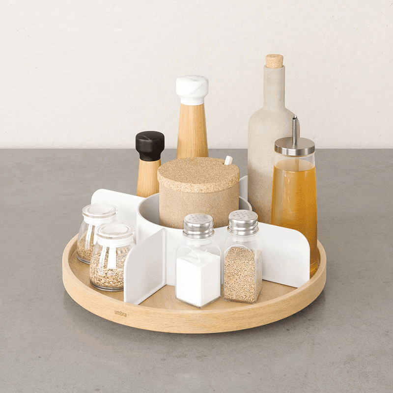 Bellwood Lazy Susan, White / Natural