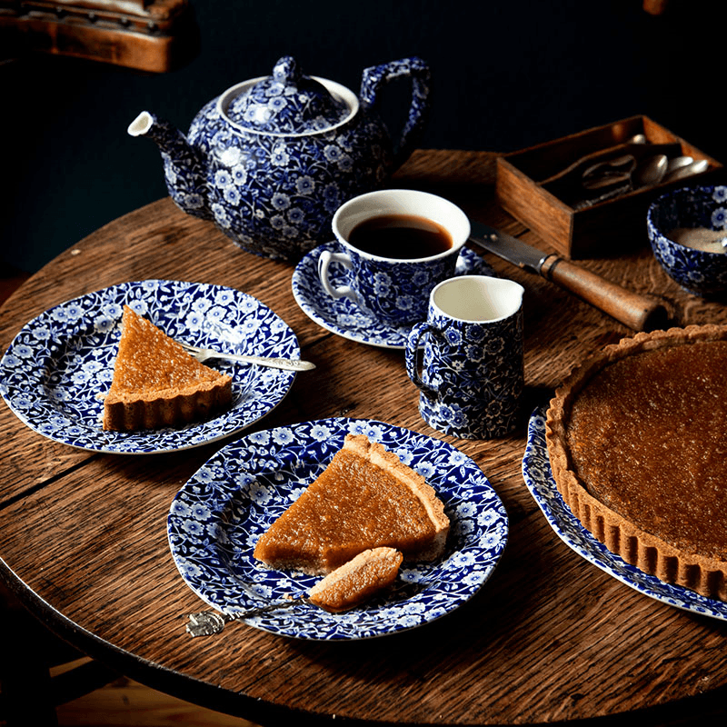Calico Tea Saucer, Blue