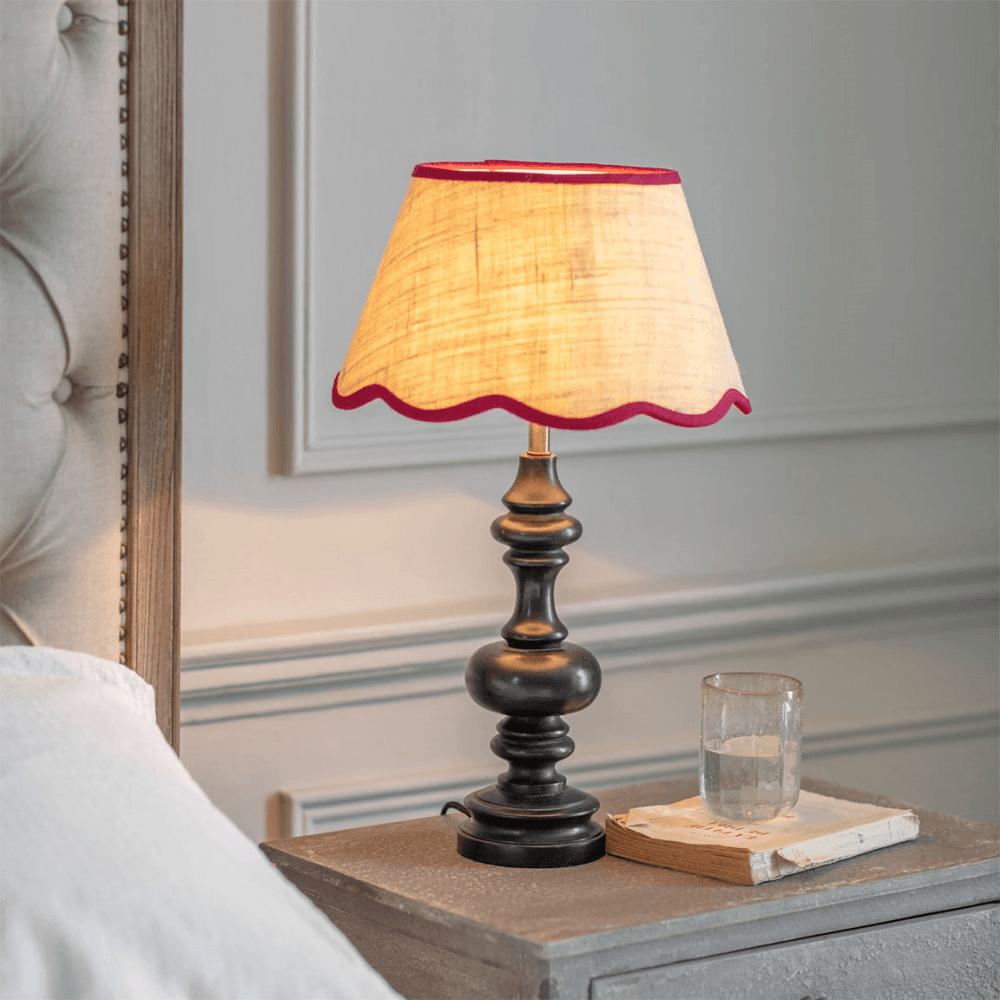 Fraser  Ornate Table Lamp, Mango Wood
