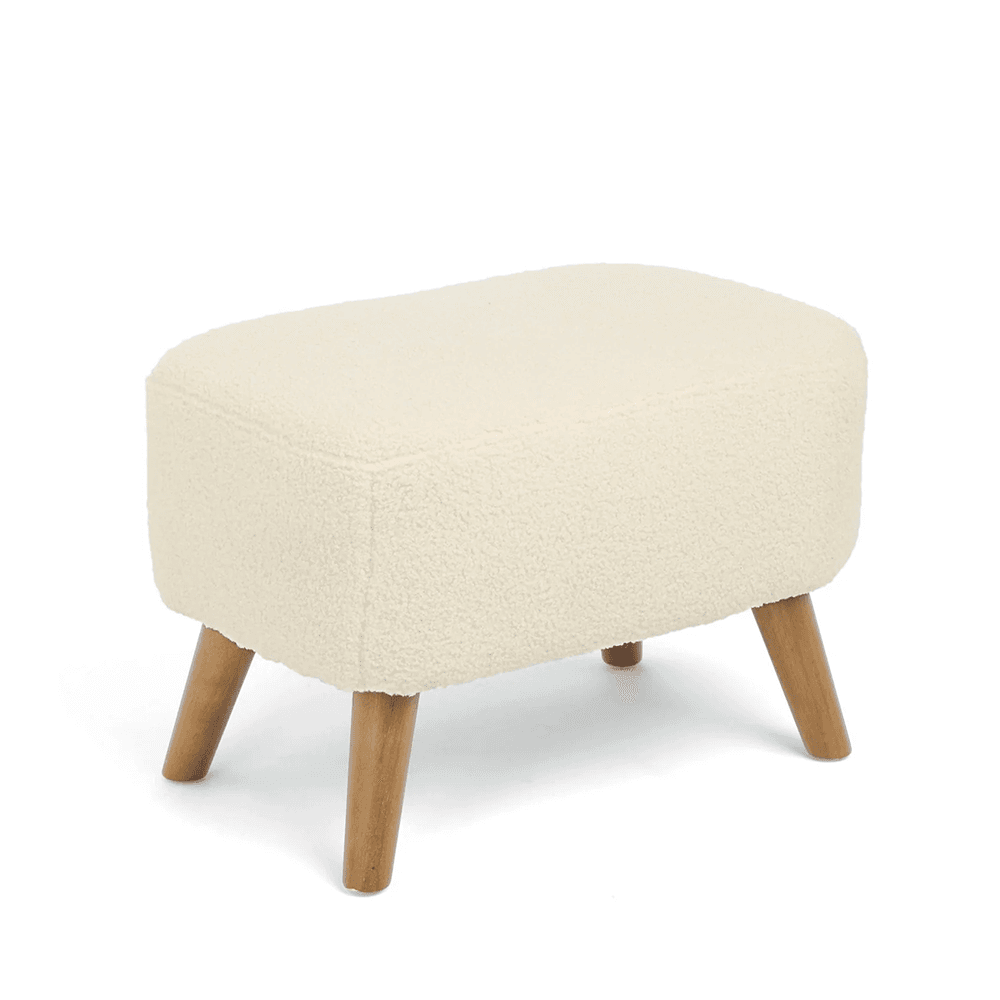 Elwood Nursing Chair & Footstool, Off White Boucle