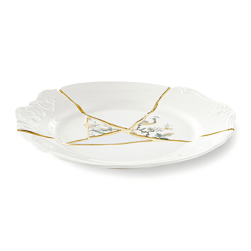 Kintsugi - No2 Dinner plate, white/gold