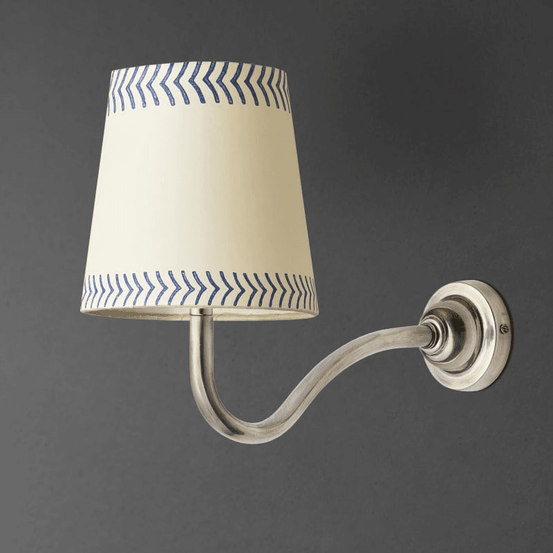 Swan Wall Light Fixture Only, Antique Silver