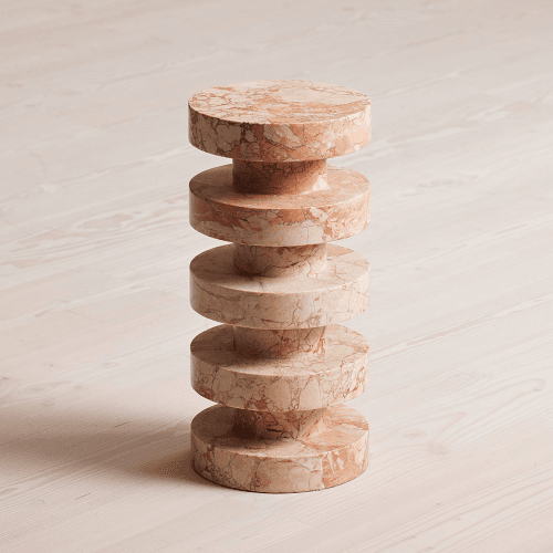 Image showing the Nelson Side Table, Breccia Pernice Marble product.
