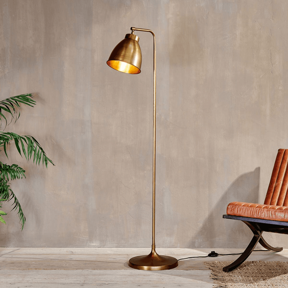 Muturi Floor Lamp, Antique Brass