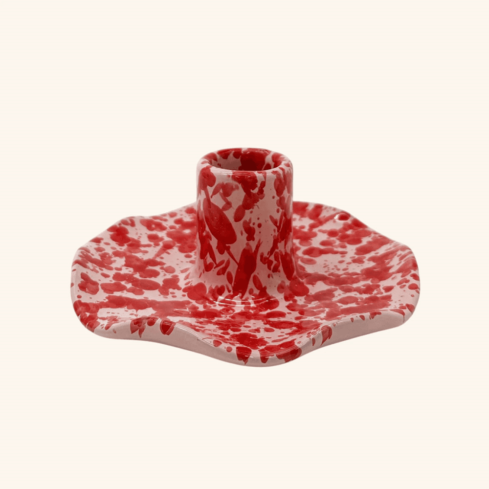 Italian Splatterware Candle holder