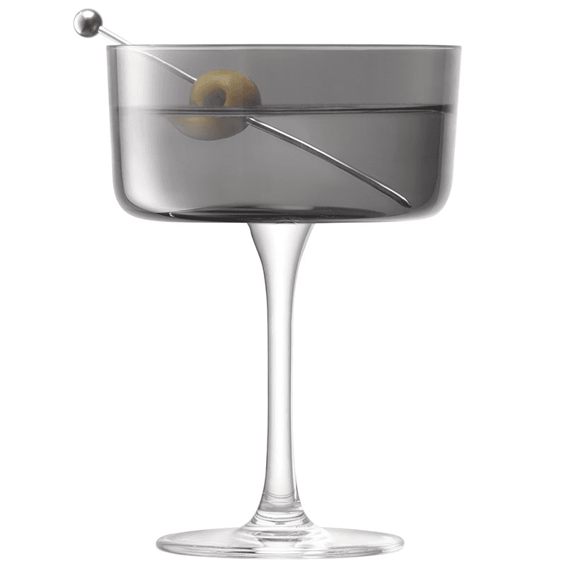 Lunar Set of 2 Champagne/Cocktail Glasses, Lunar Grey