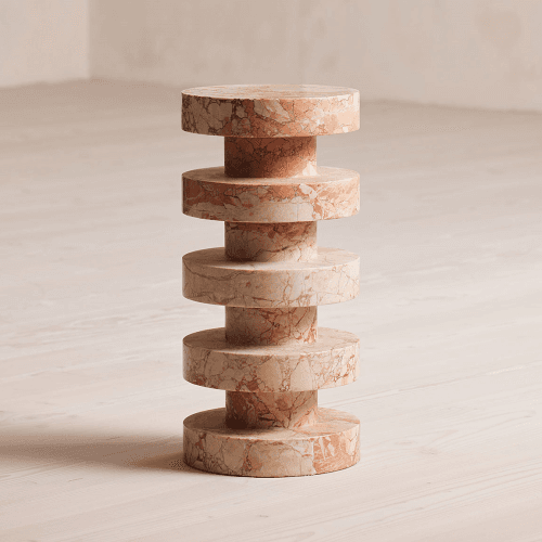 Image showing the Nelson Side Table, Breccia Pernice Marble product.