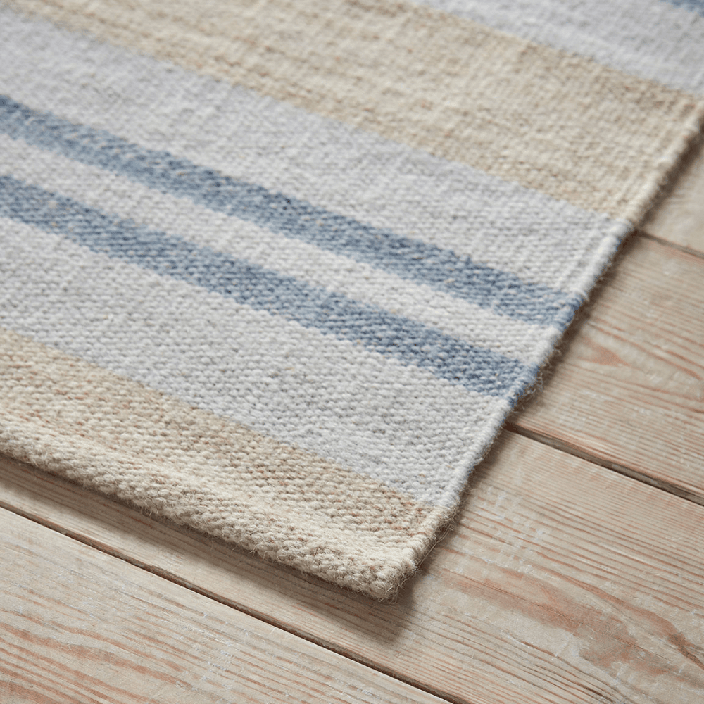 French French Striped Rug, Blue