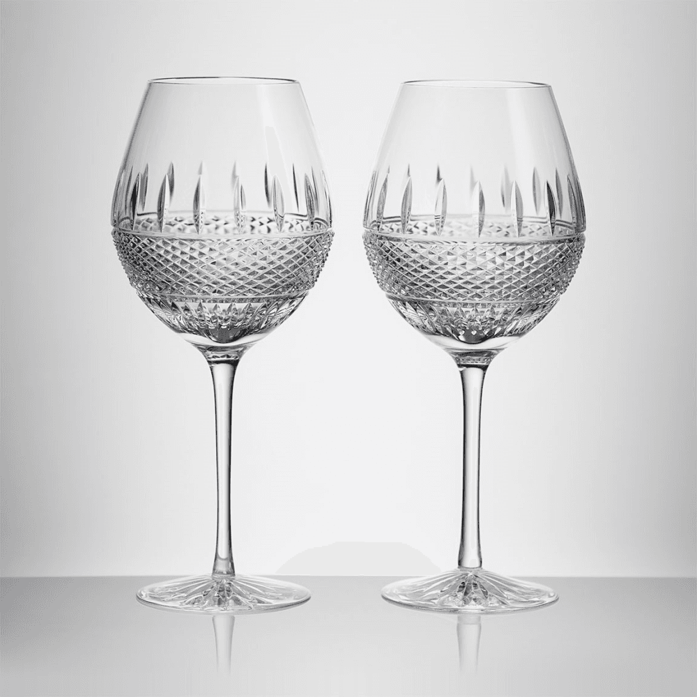 Masterclass Irish Lace Set of 2 Red Wine Glasses, Clear