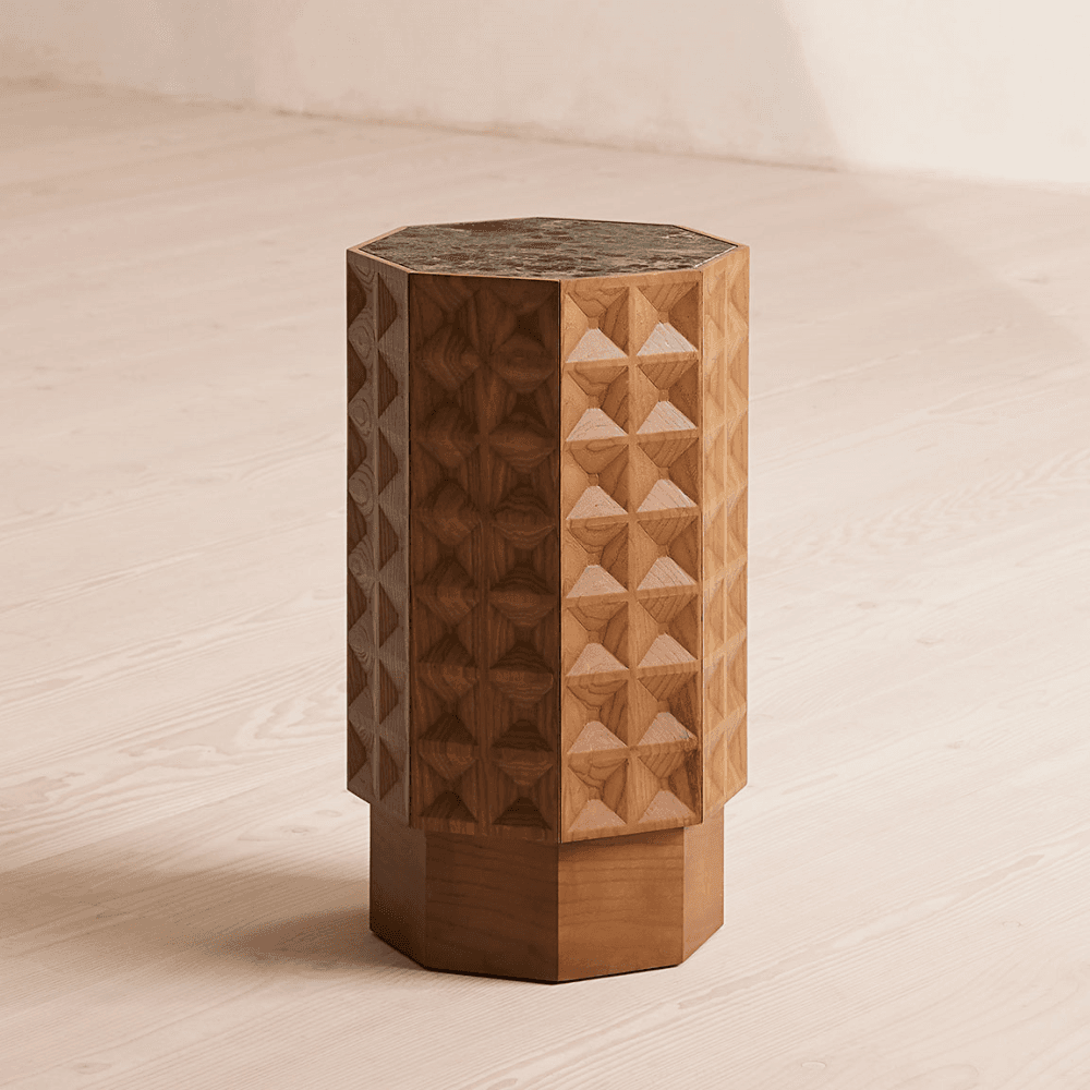 Dante Side Table, Dark Emperador Marble
