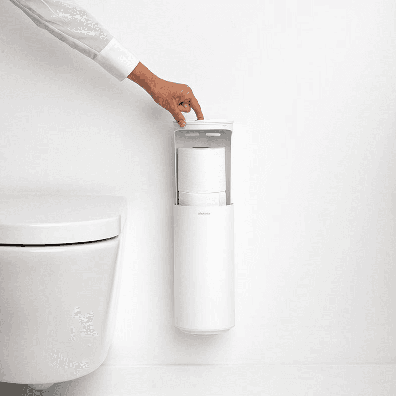 MindSet Set of 4 Toilet Accessories, Mineral Fresh White