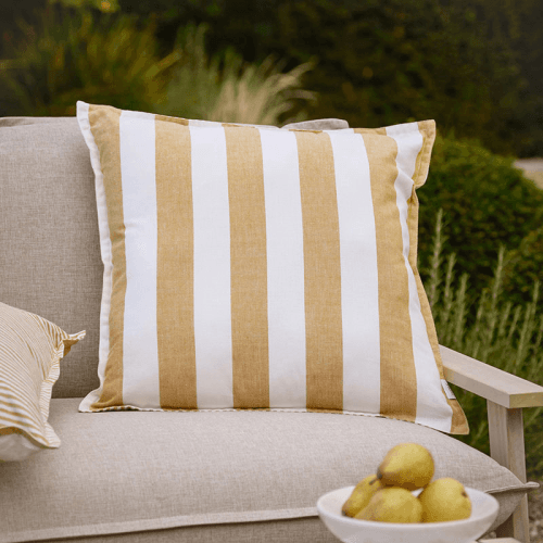 Image showing the Hayle 100% Cotton Outdoor Cushion, 50 x 50cm, Honey product.