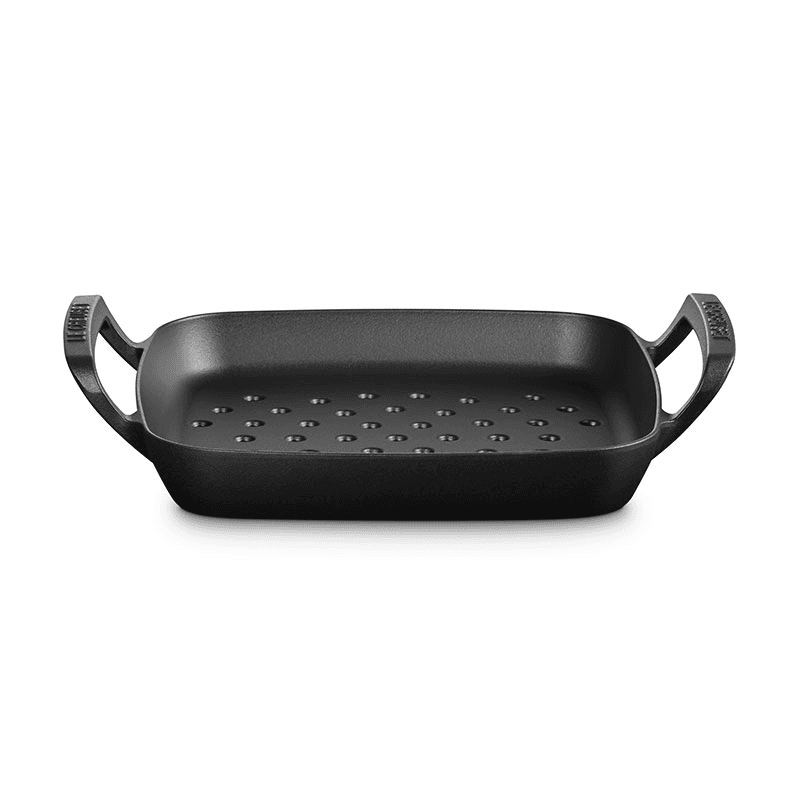 BBQ Square Grill Cooking Basket, Satin Black