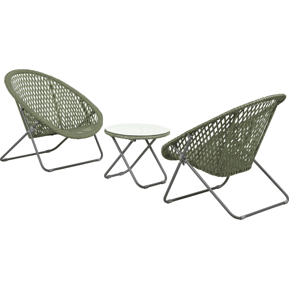 Tobs Outdoor Foldable Loungers Set, Green