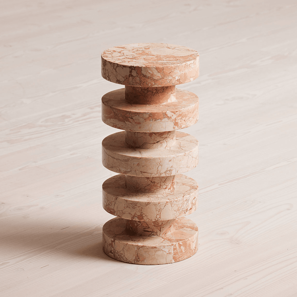 Nelson Side Table, Breccia Pernice Marble