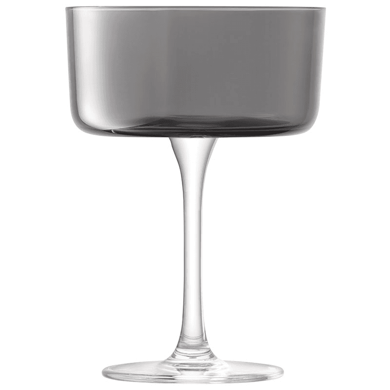 Lunar Set of 2 Champagne/Cocktail Glasses, Lunar Grey