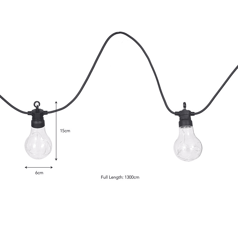 Classic Festoon Extendable Lights, Black