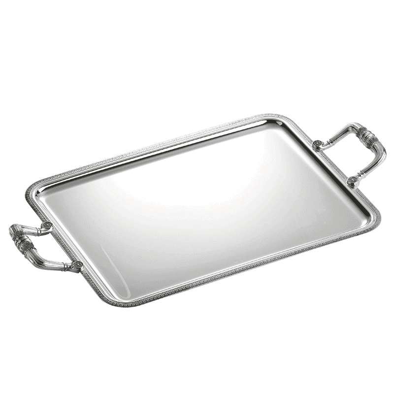 Malmaison Rectangular tray with handles, Christofle silver