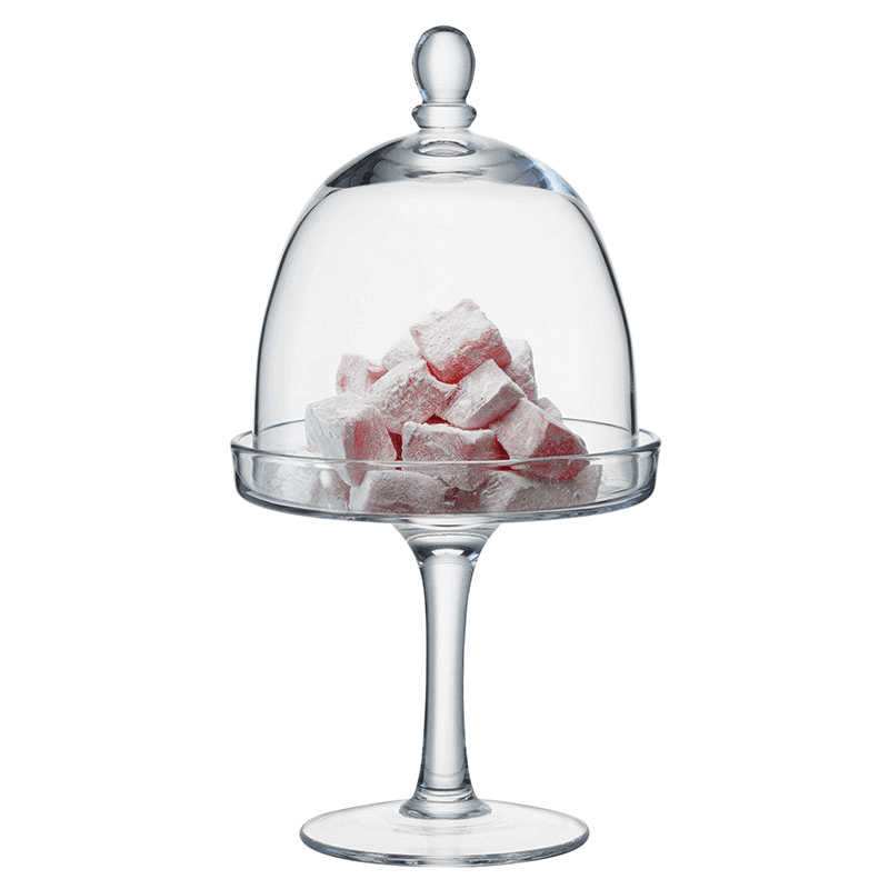Serve Glass Dome and Stand, Clear