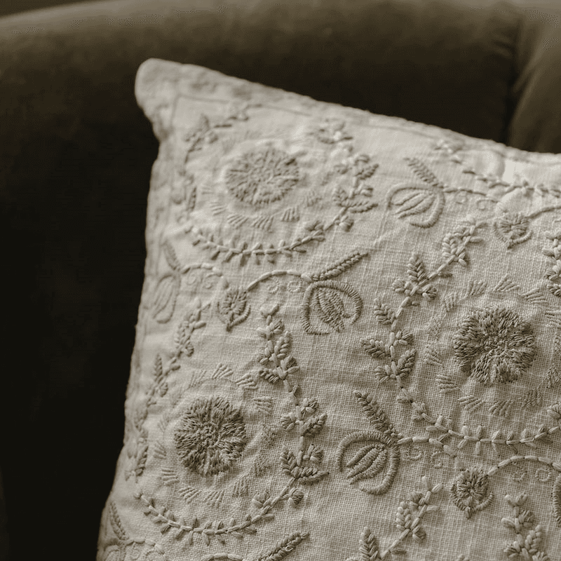 Suzani Garland Cushions, Eucalyptus