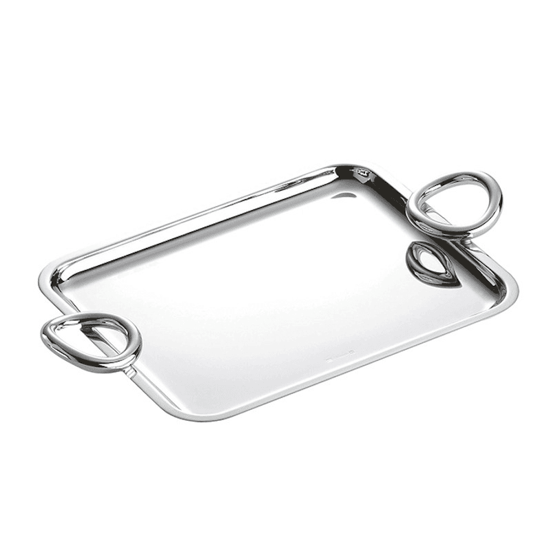 Vertigo Rectangle tray with handles, Christofle Silver